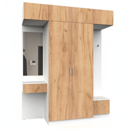 Набор мебели для прихожей "Марсель-262" МР 01-262 В2490 Ш2000 Г580 (ЛДСП Дуб крафт золотой) Набор мебели для прихожей "Марсель-262" МР 01-262 В2490 Ш2000 Г580 (ЛДСП Дуб крафт золотой)